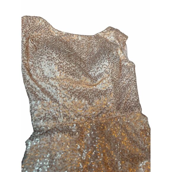 Morilee by Madeline Gardner Rose Gold Sequined Gown - Size 6 - Picture 15 of 16
